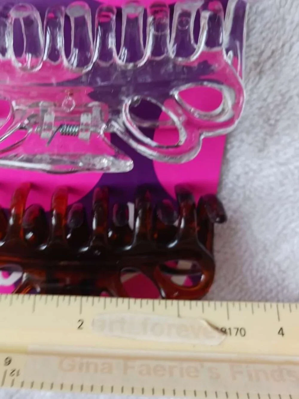 3 Goody Large Claw Clips Hair Jaw Glossy Plastic Black Clear Tortoiseshell Brown